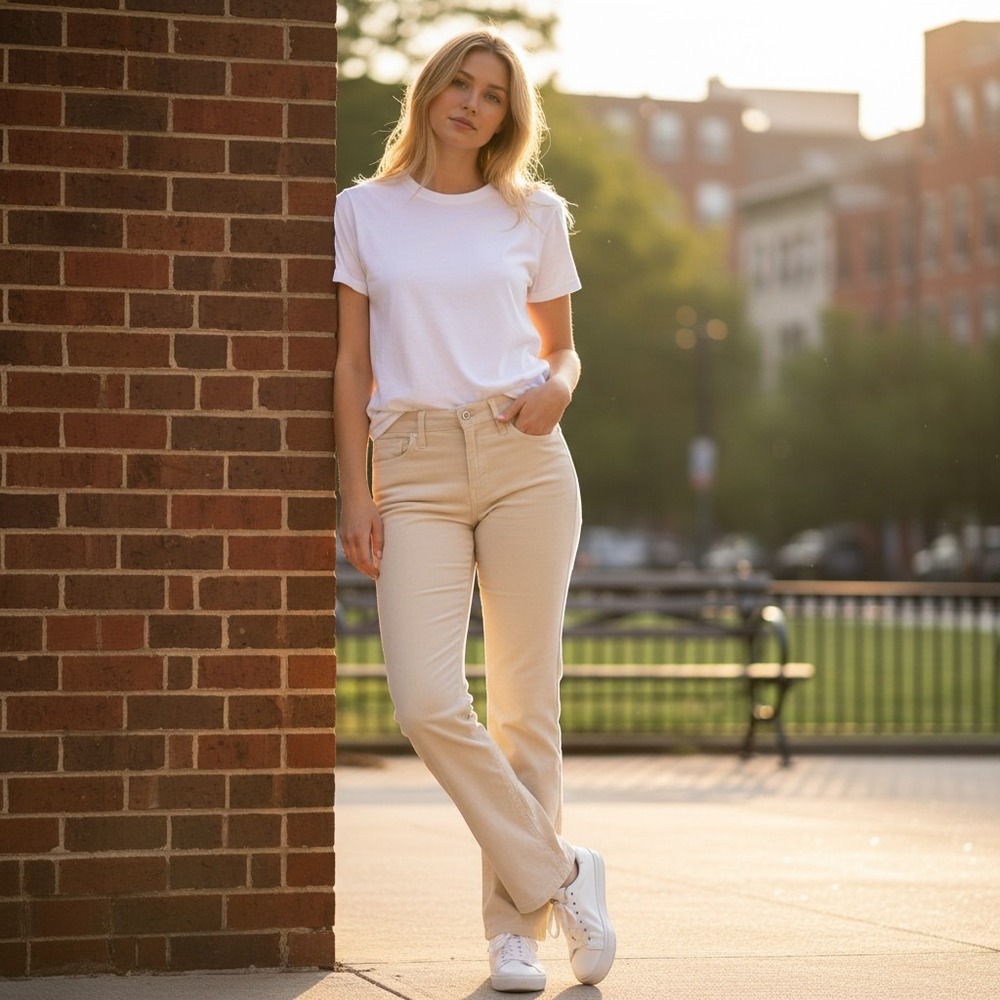 J.Crew Corduroy Pants Womens 29 Straight Leg Cream Beige Excellent
